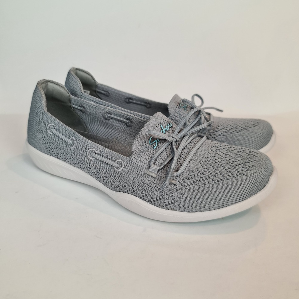 Skechers Womens Newbury Gray Air-Cooled Memory Foam Slip-On Loafers Shoes Size 6